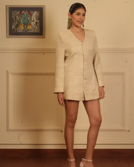 Ivory Khadi Power Dress